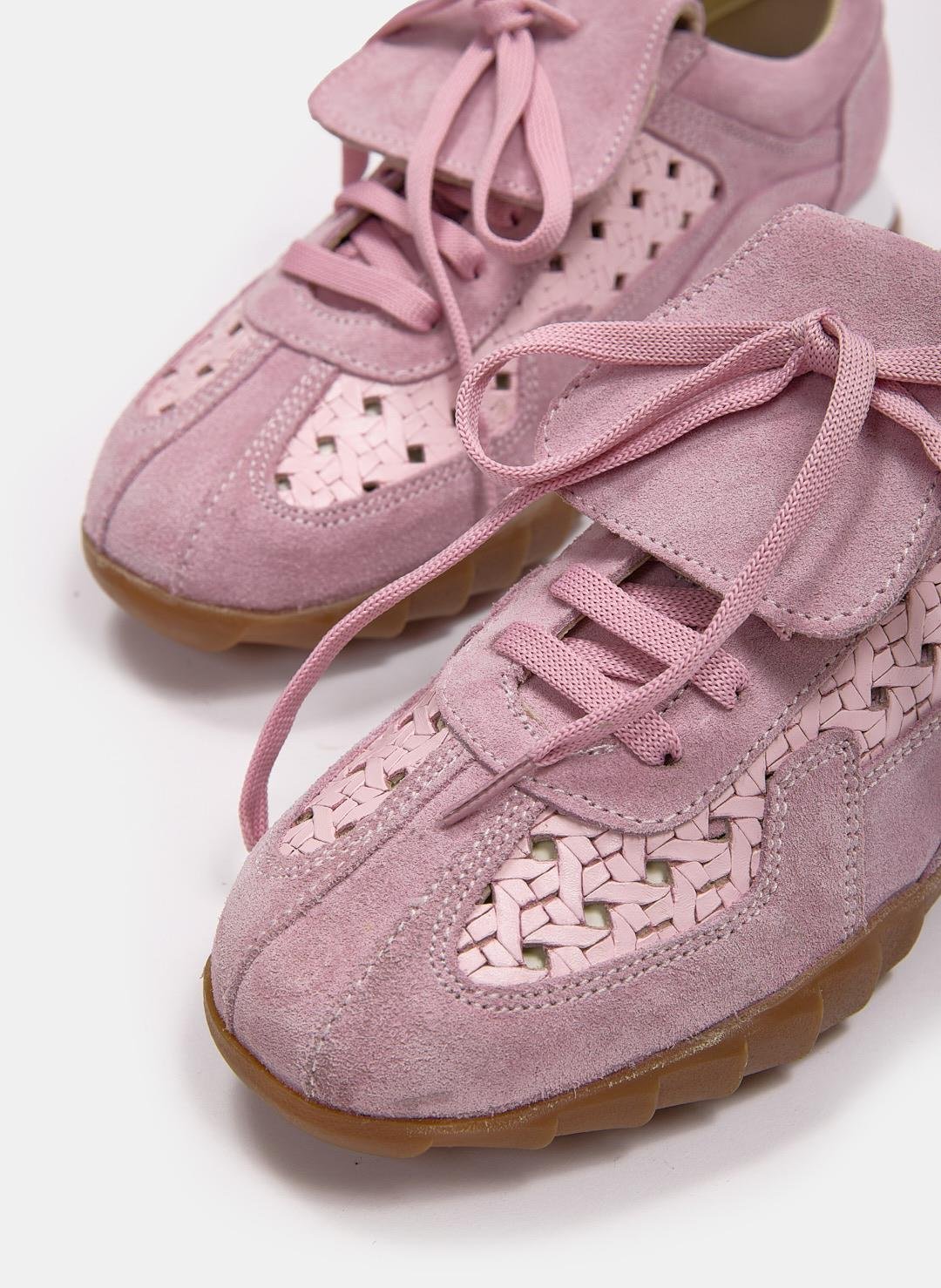 Minova Lila Hakiki Deri Kadın Sneaker