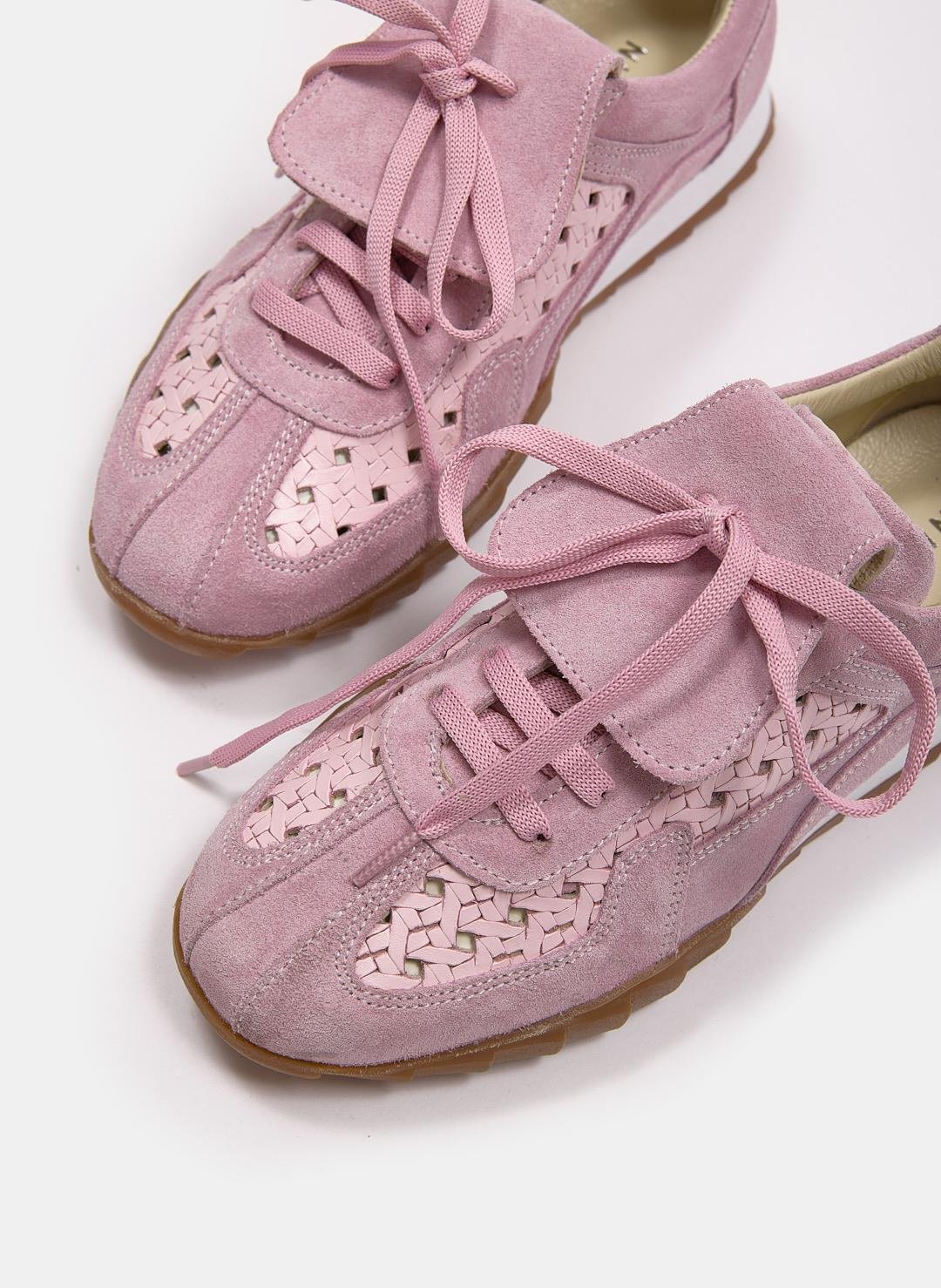 Minova Lila Hakiki Deri Kadın Sneaker