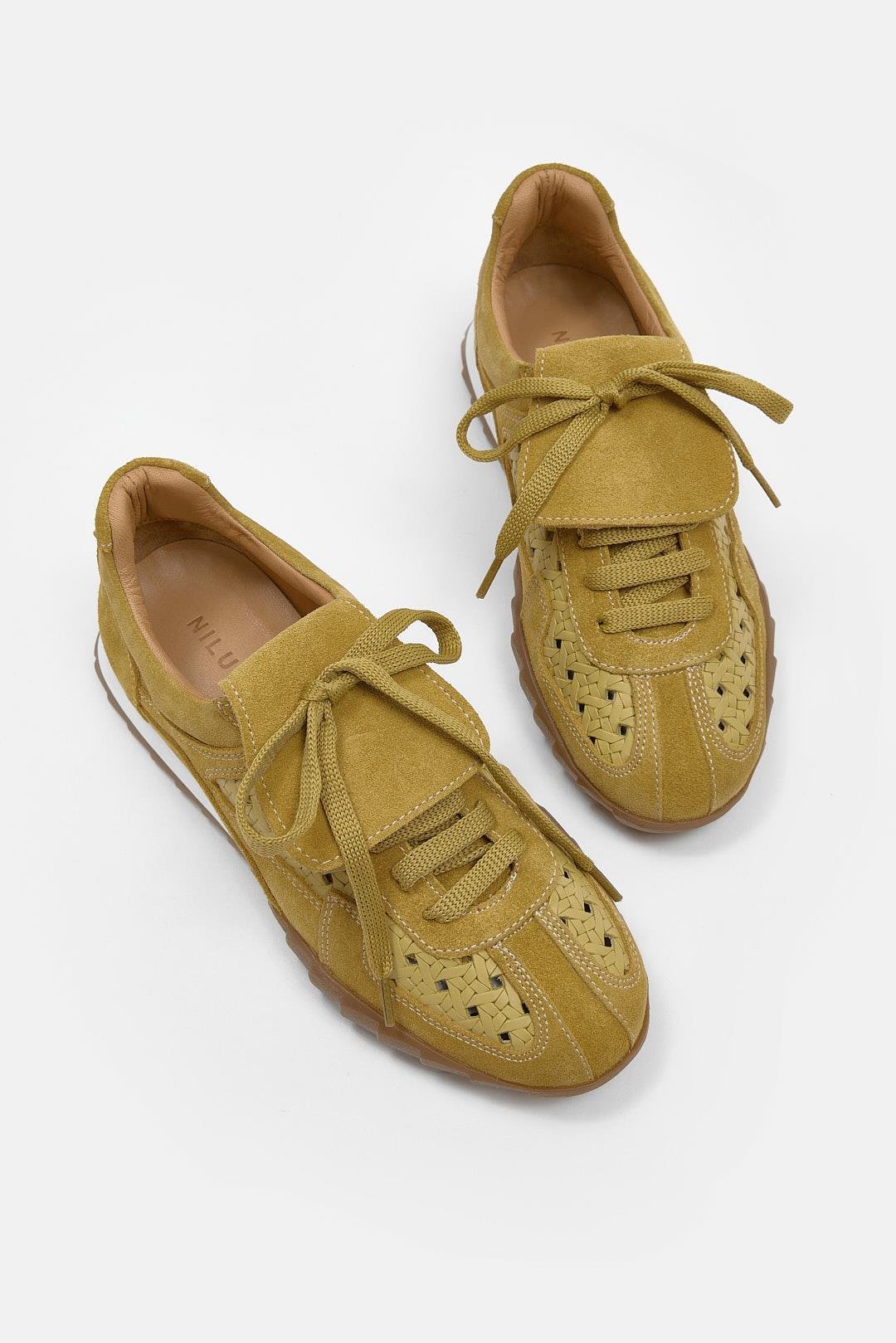 Minova Sarı Hakiki Deri Kadın Sneaker
