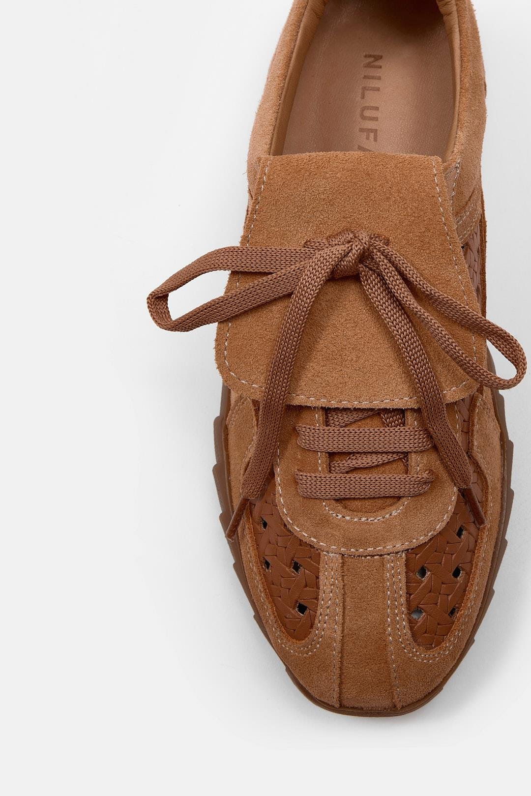 Minova Turuncu Hakiki Deri Kadın Sneaker