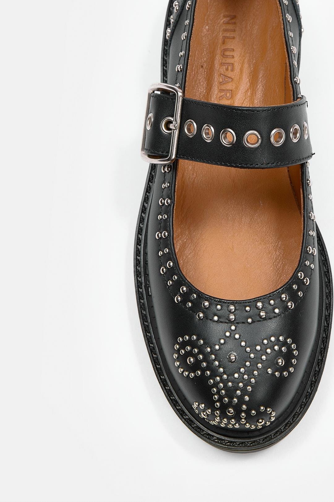 Mirabel Siyah Hakiki Deri Troklu Kadın Loafer