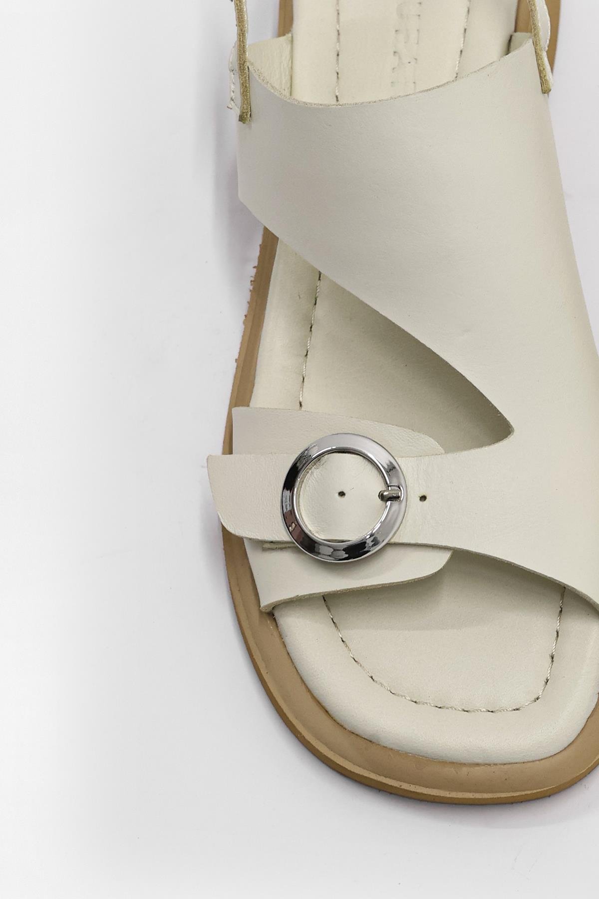 Miranda Bej Hakiki Deri Kadın Sandalet