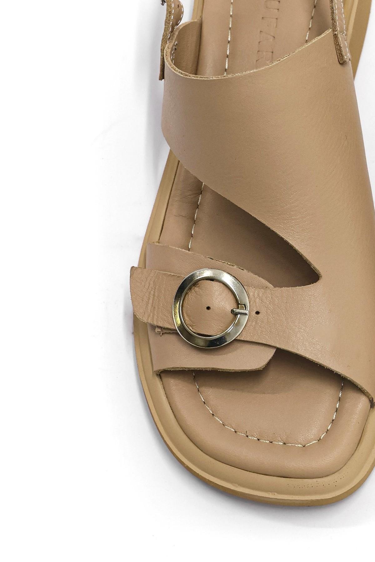Miranda Nude Hakiki Deri Kadın Sandalet