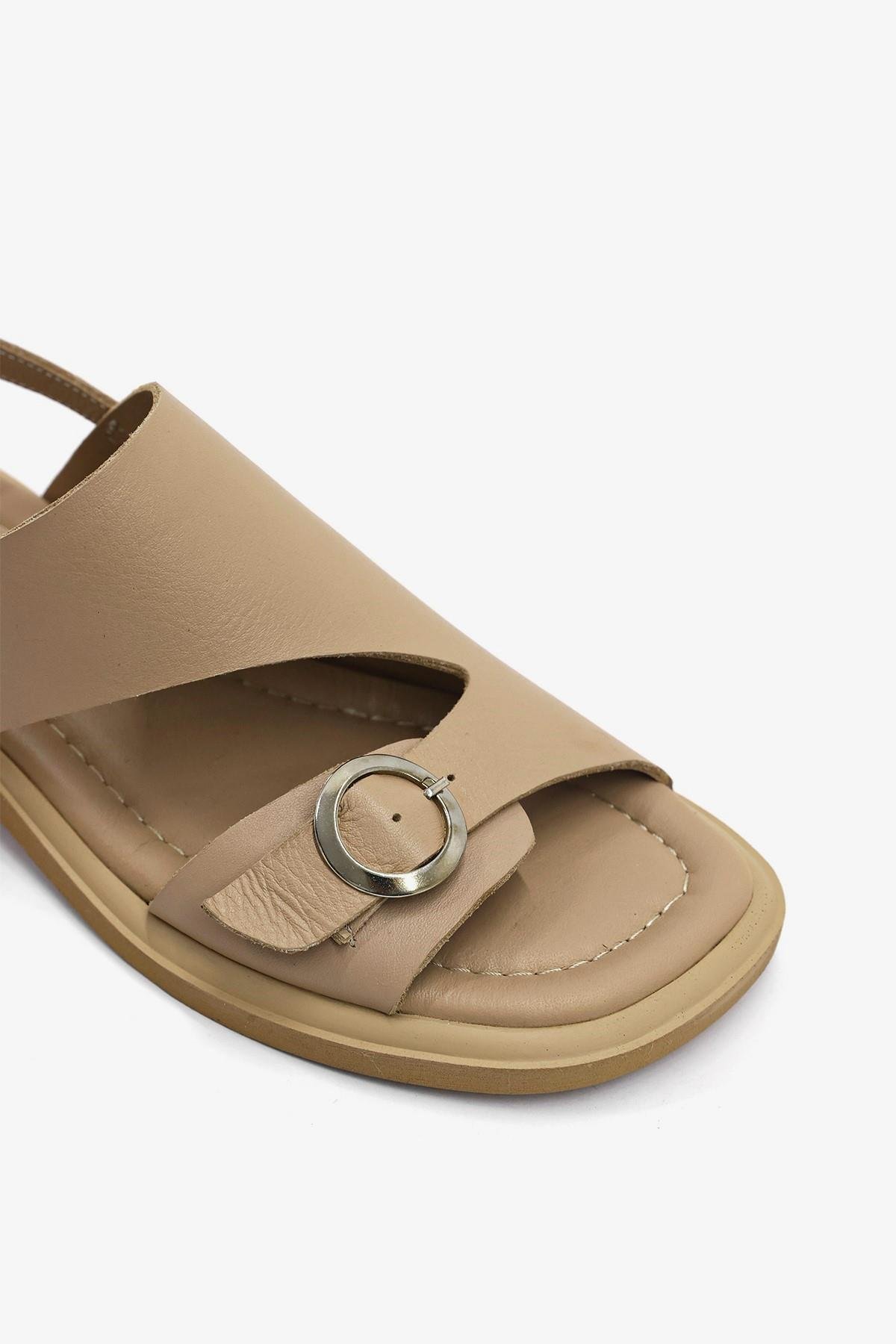 Miranda Nude Hakiki Deri Kadın Sandalet