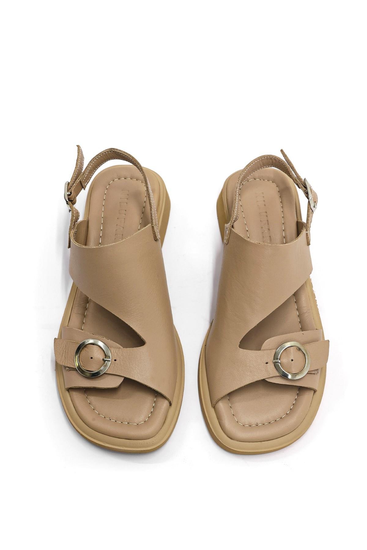 Miranda Nude Hakiki Deri Kadın Sandalet