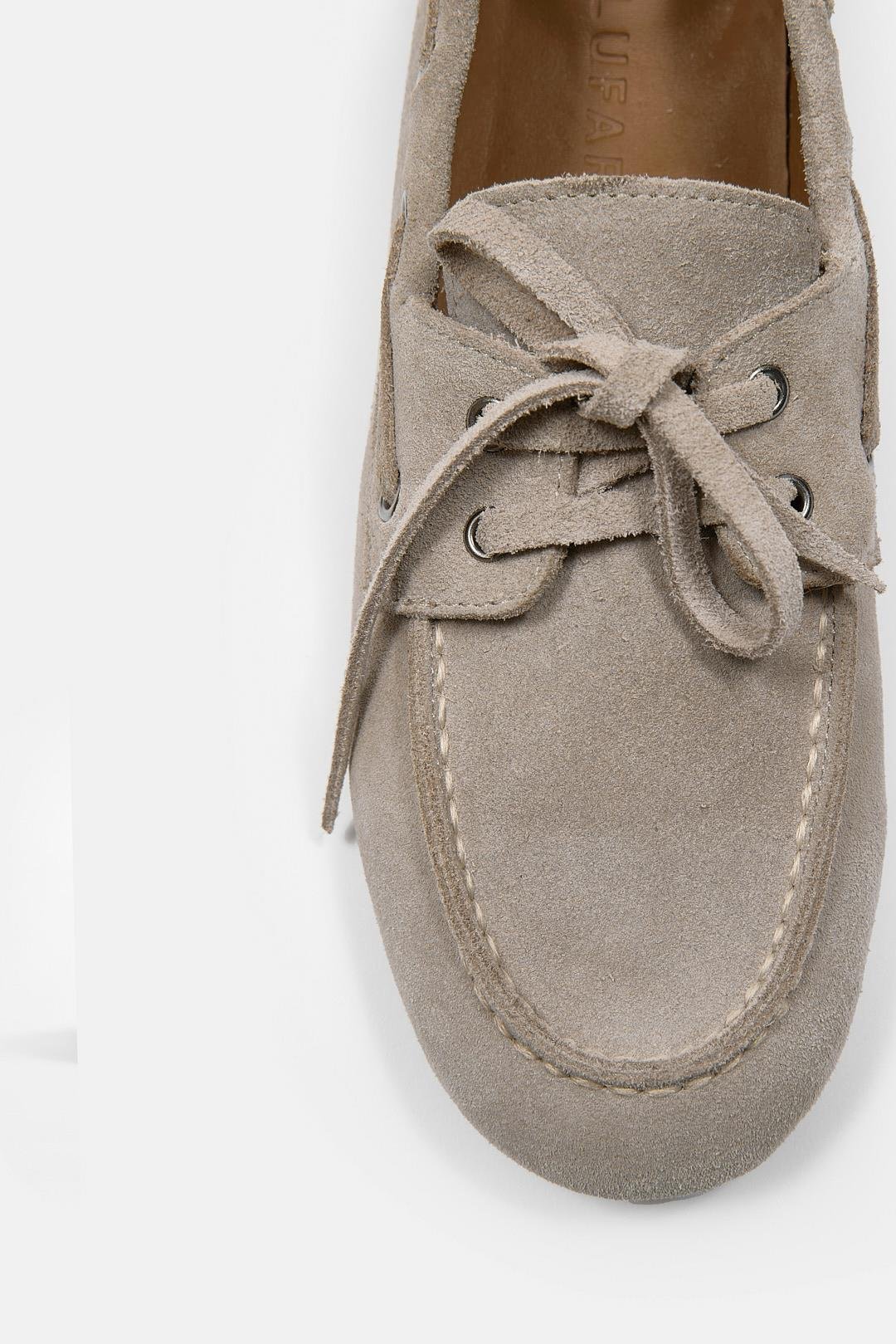 Miuccia Bej Seüt Hakiki Deri Kadın Loafer