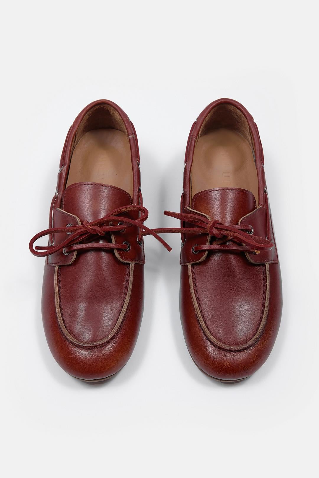 Miuccia Bordo Hakiki Deri Kadın Loafer