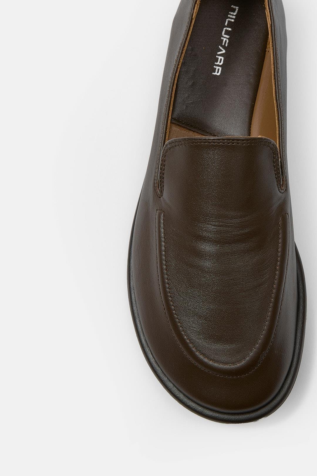 Moose Kahve Hakiki Deri Kadın Loafer