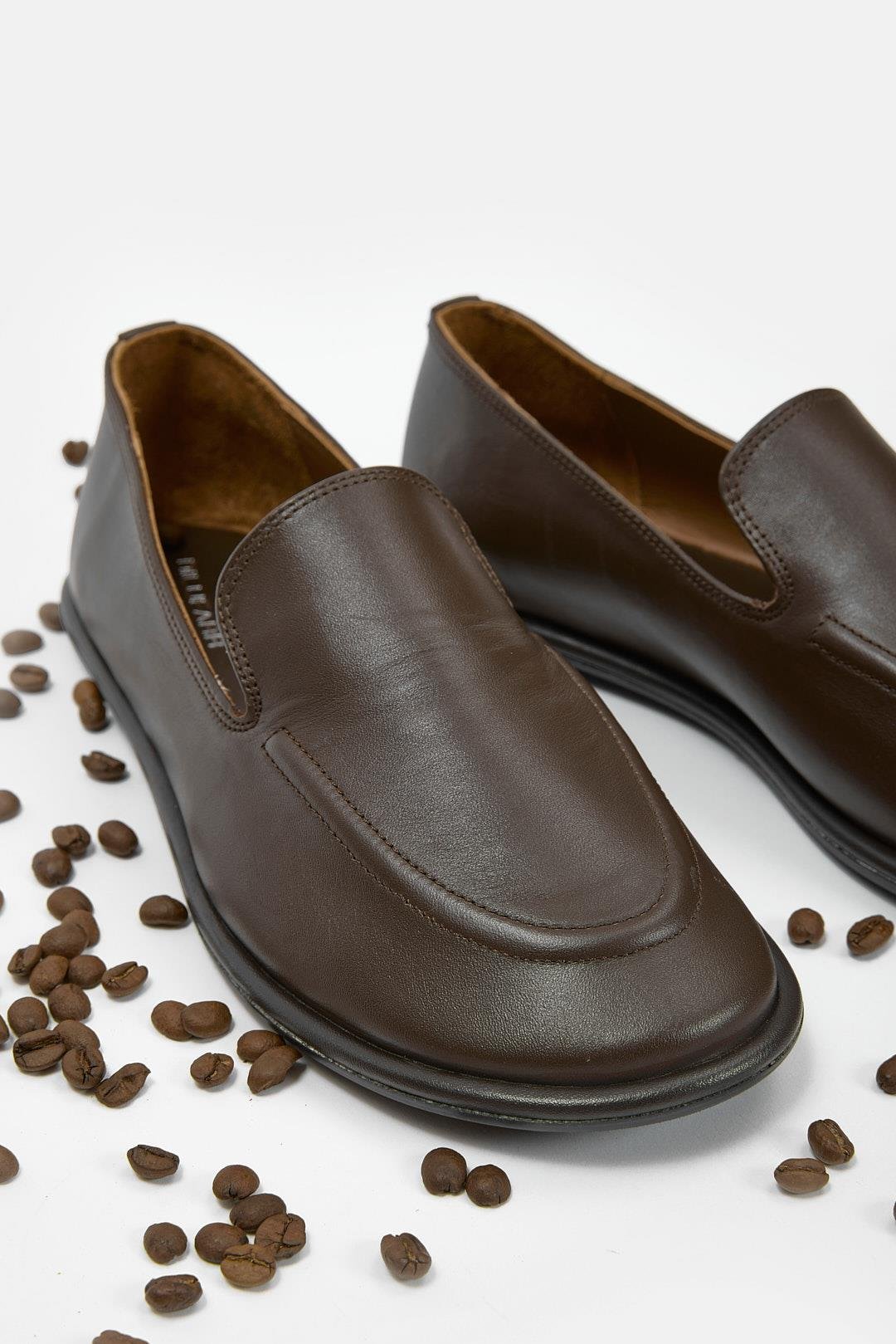 Moose Kahve Hakiki Deri Kadın Loafer