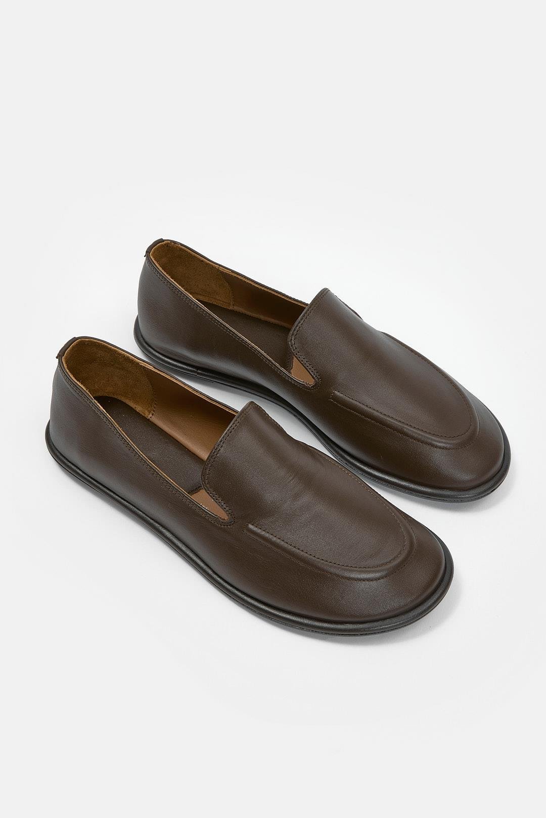 Moose Kahve Hakiki Deri Kadın Loafer