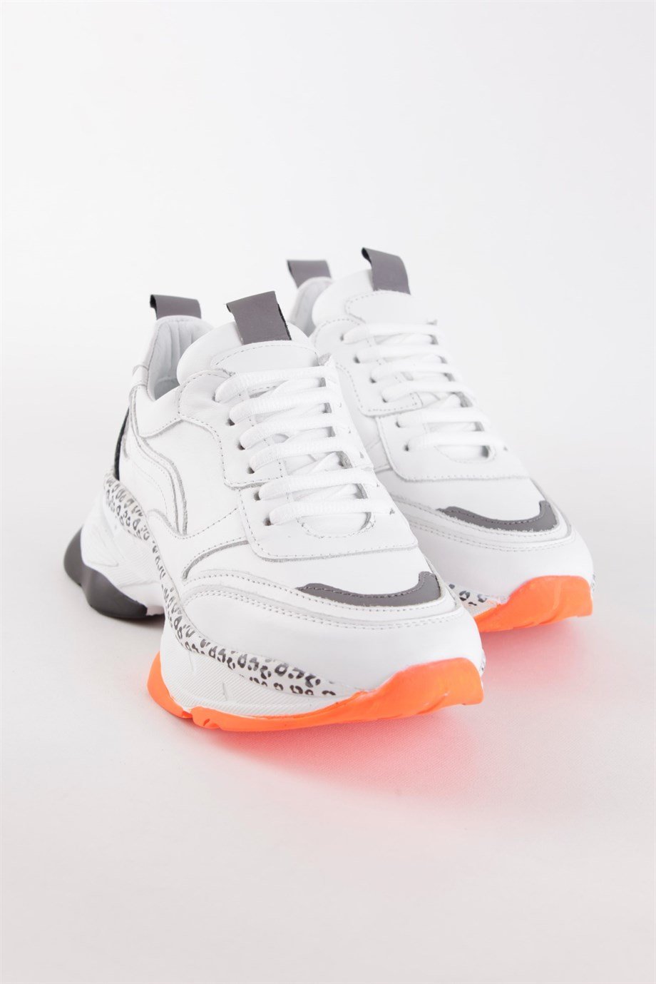 Negro Beyaz Hakiki Deri Kadın Sneaker