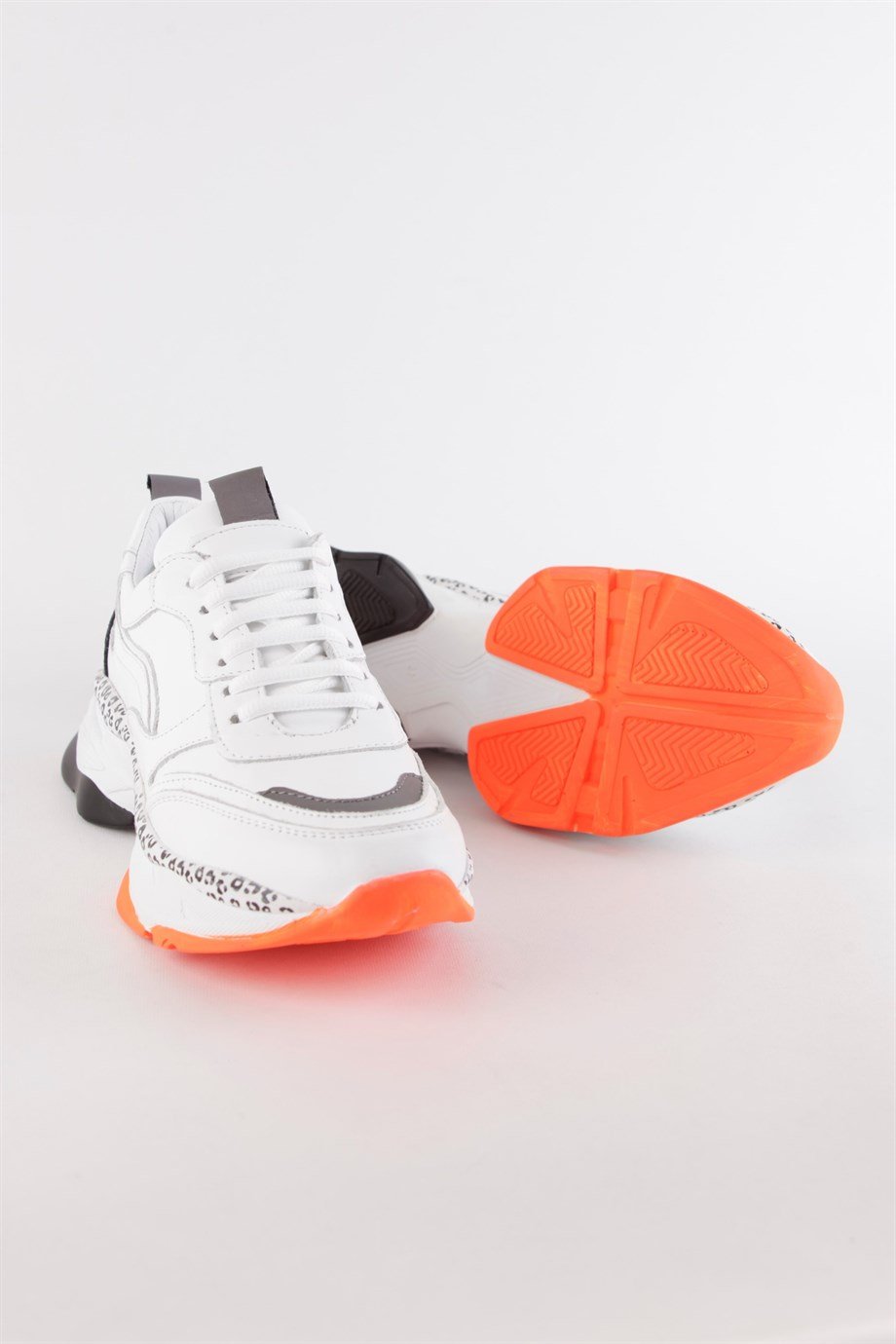 Negro Beyaz Hakiki Deri Kadın Sneaker