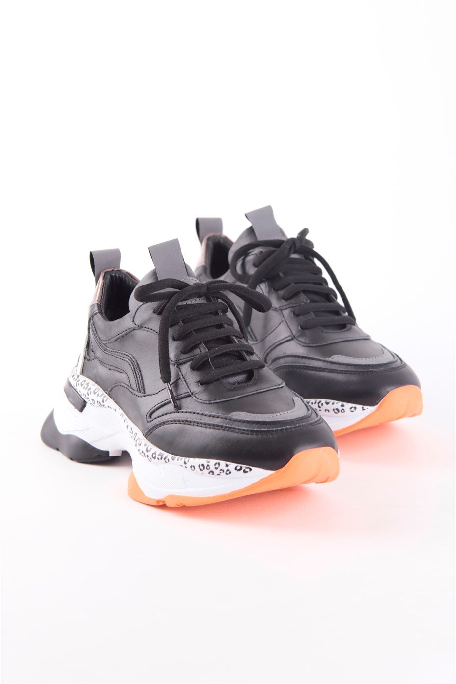 Negro Siyah Hakiki Deri Kadın Sneaker