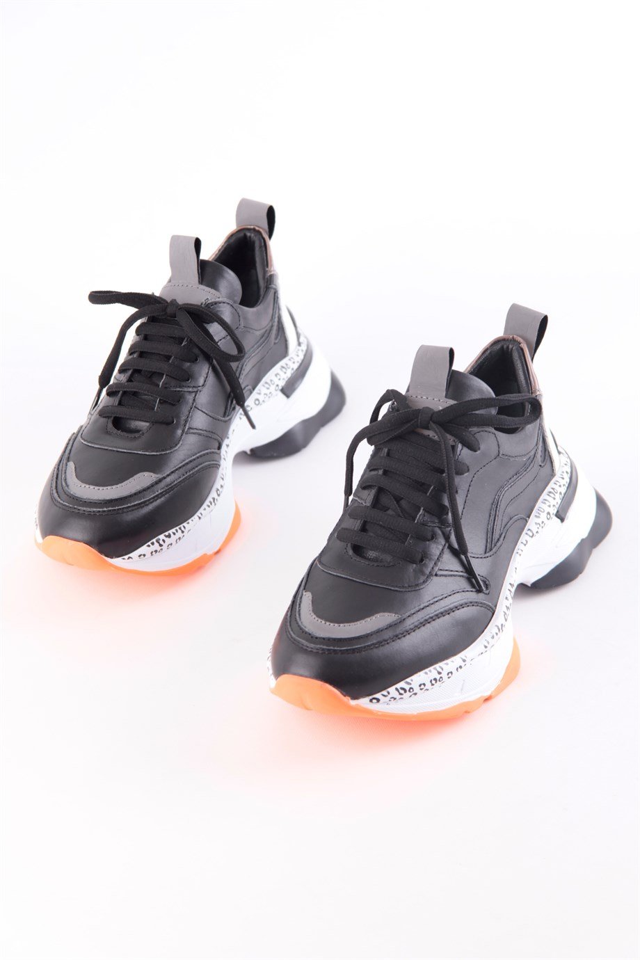 Negro Siyah Hakiki Deri Kadın Sneaker