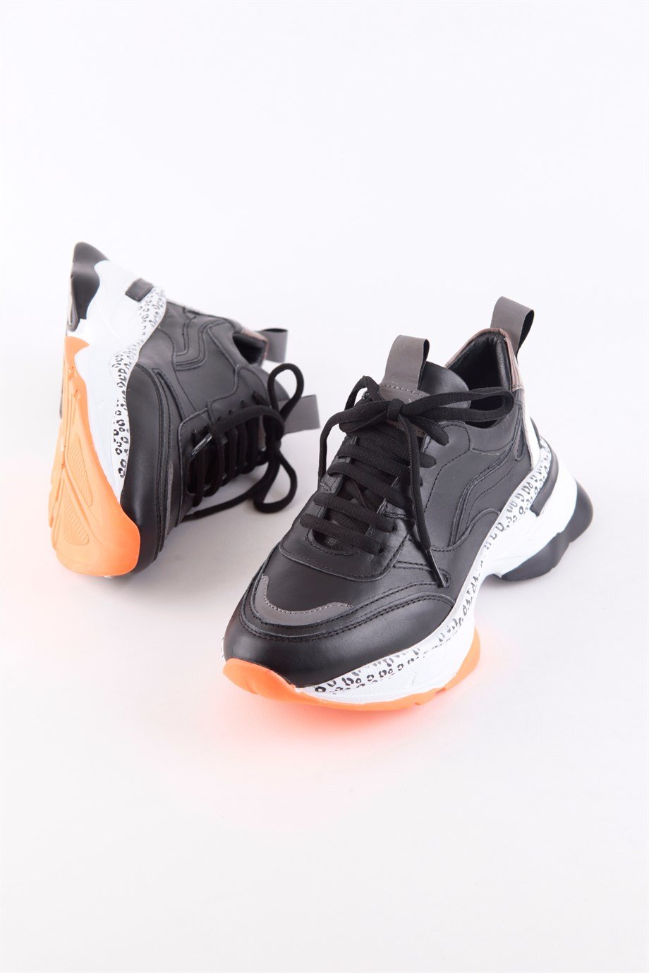 Negro Siyah Hakiki Deri Kadın Sneaker