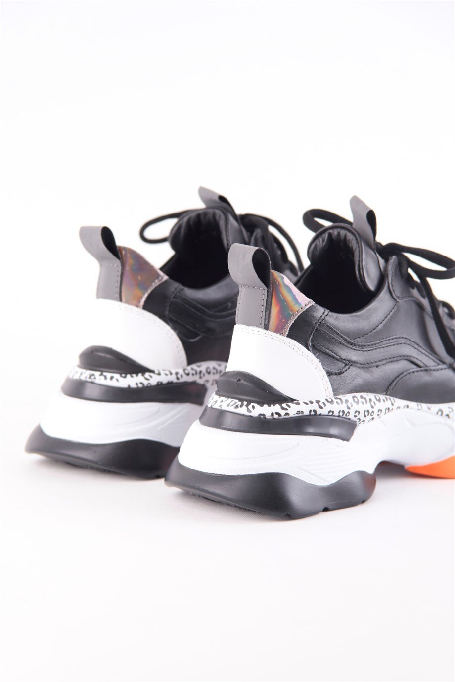 Negro Siyah Hakiki Deri Kadın Sneaker