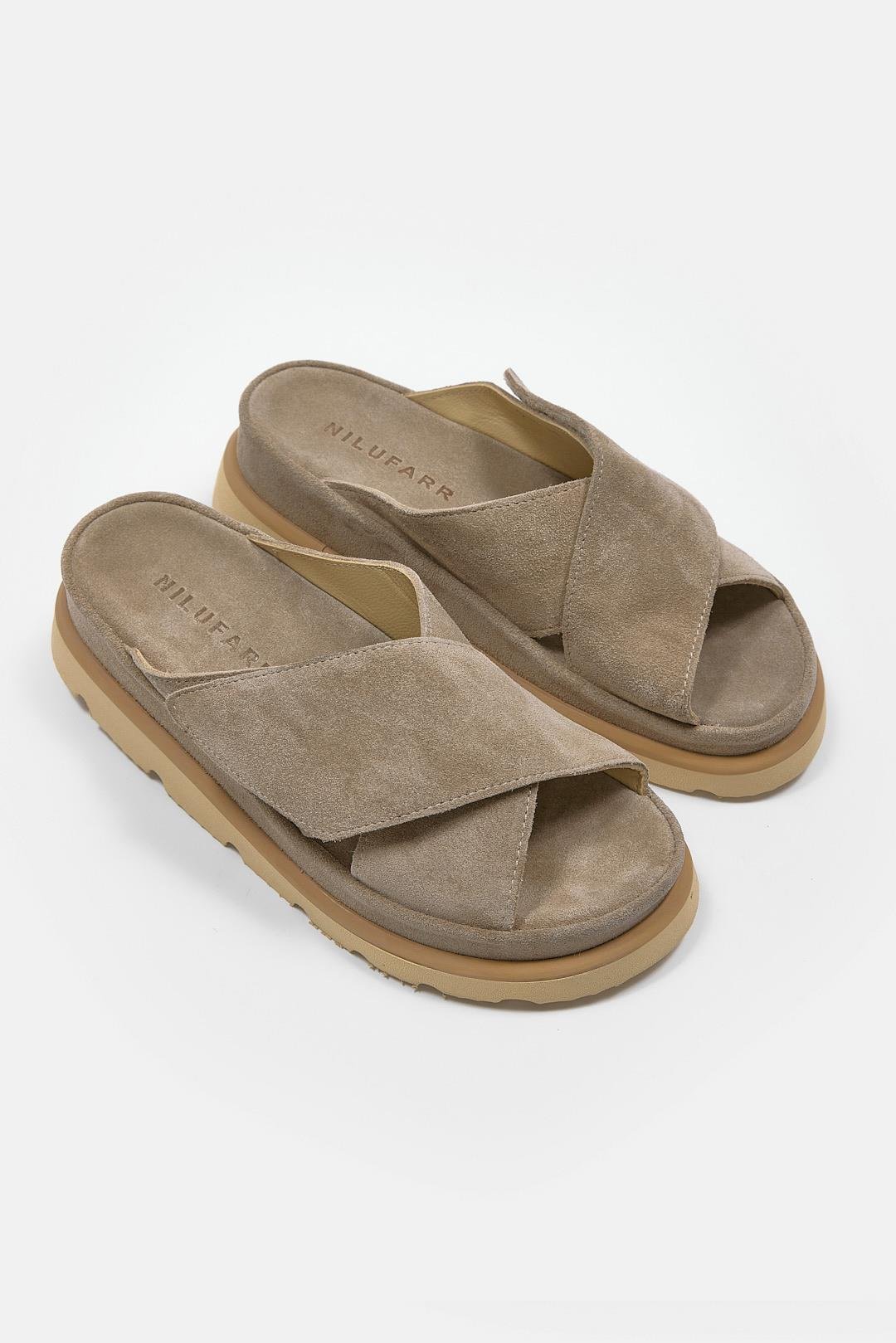 Nushi Vizon Süet Hakiki Deri Kadın Terlik