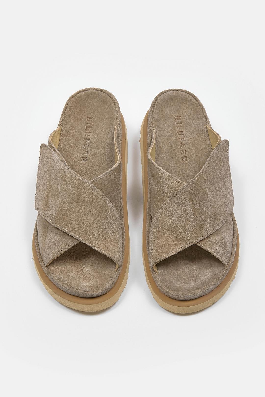 Nushi Vizon Süet Hakiki Deri Kadın Terlik