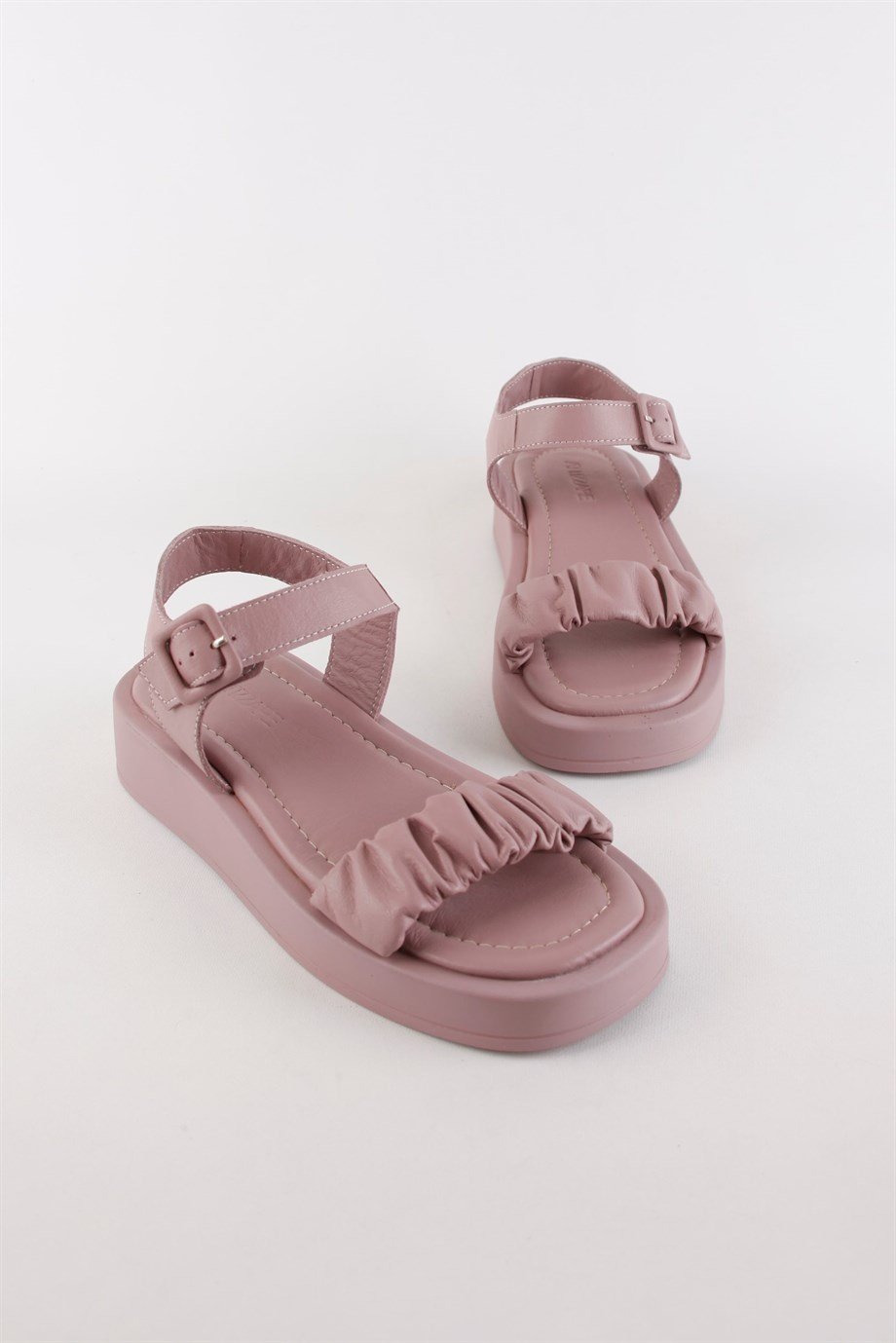 Ofelya Pudra Hakiki Deri Kadın Sandalet