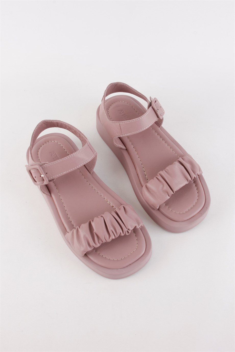 Ofelya Pudra Hakiki Deri Kadın Sandalet