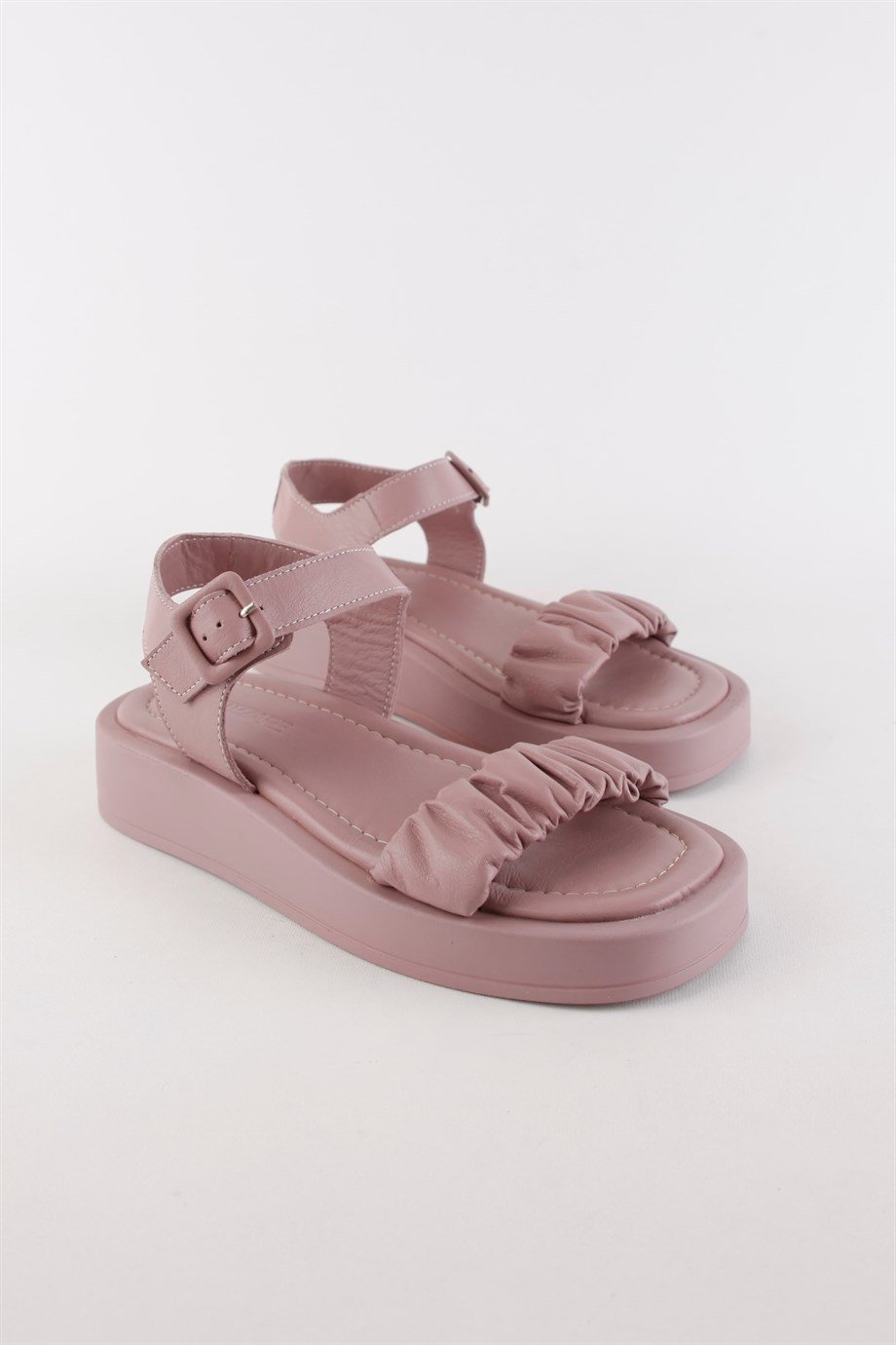 Ofelya Pudra Hakiki Deri Kadın Sandalet