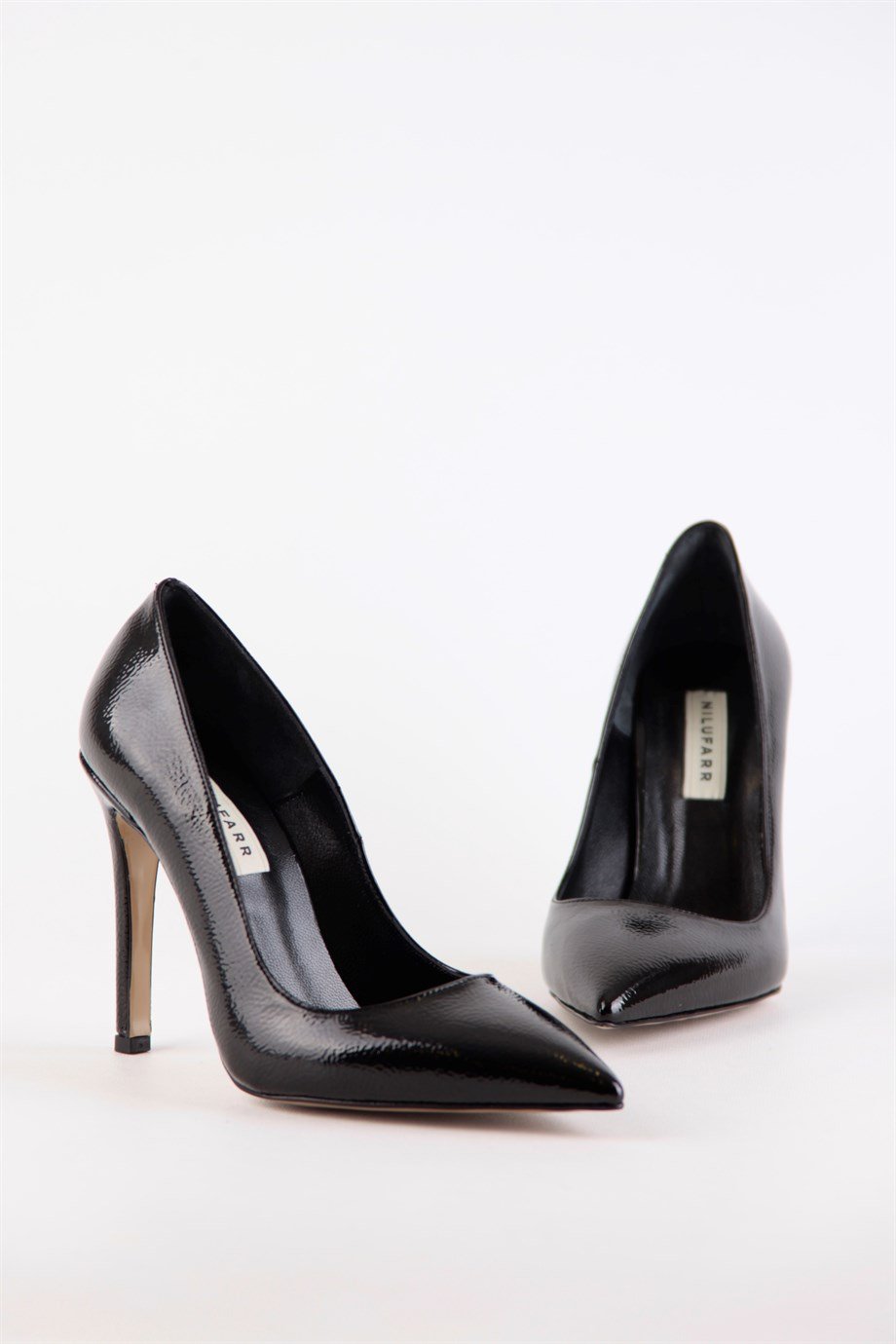 Olivia Siyah Rugan Kadın Topuklu Stiletto