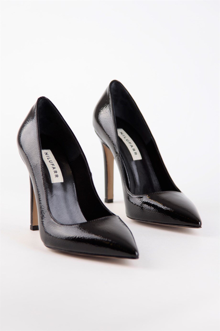 Olivia Siyah Rugan Kadın Topuklu Stiletto