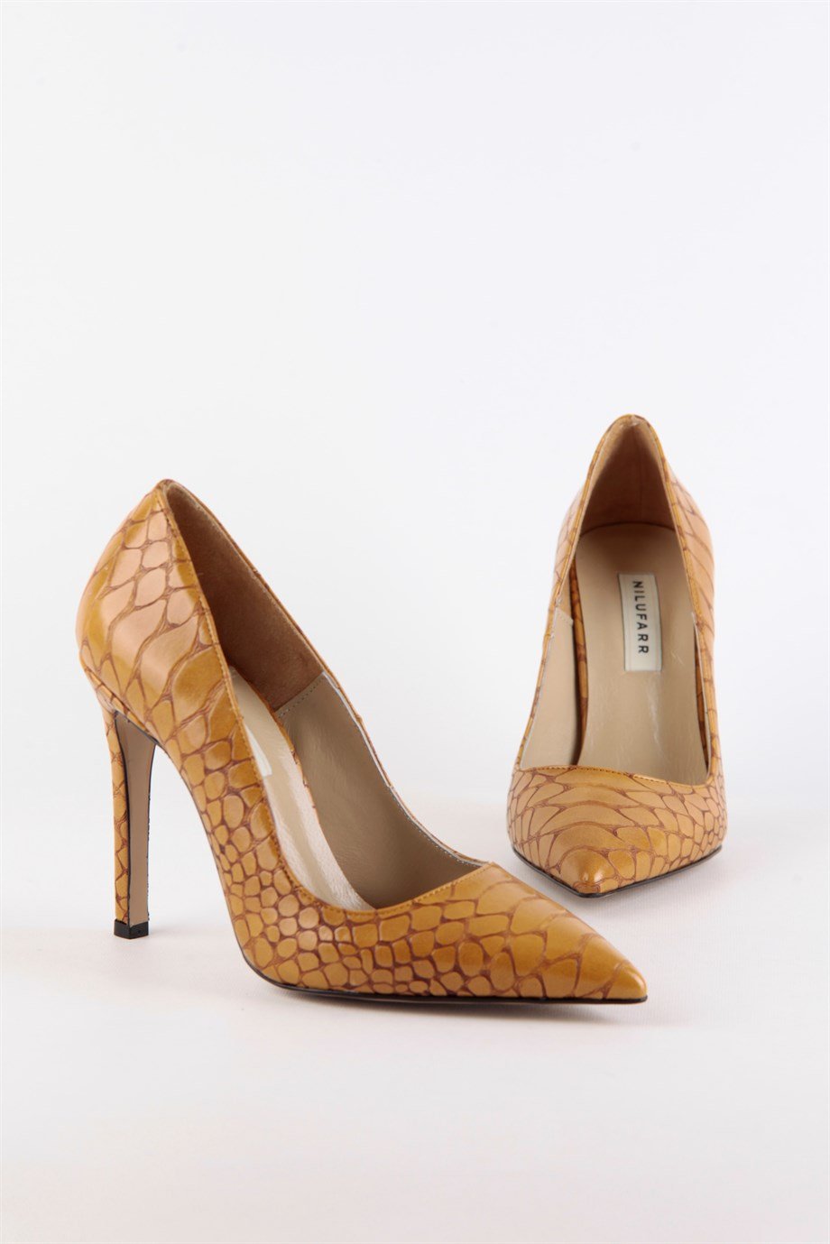 Olivia Taba Yılan Baskılı Kadın Topuklu Ayakkabı