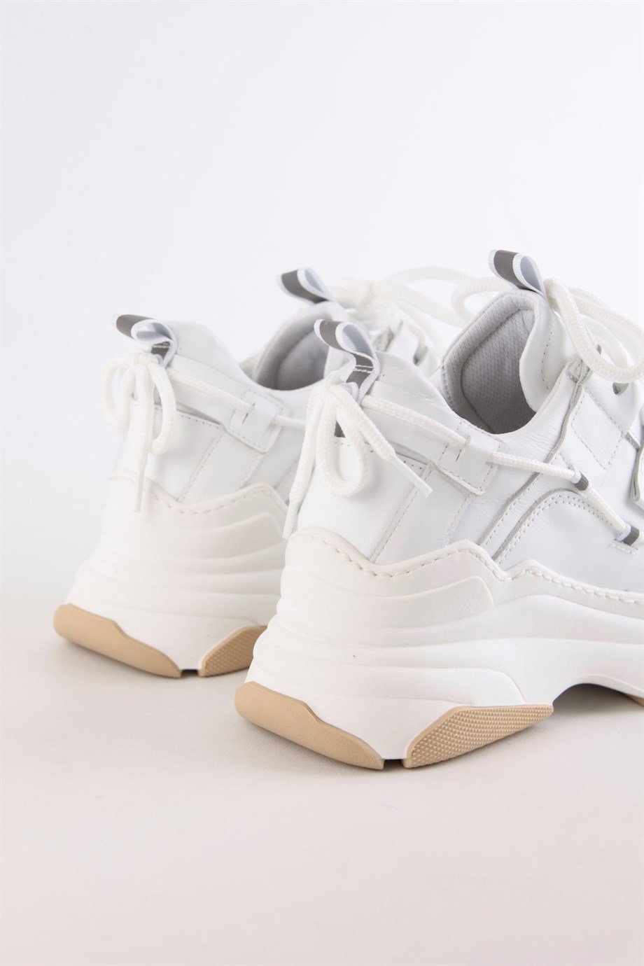 Otilia White Leather Thick Soled Women's Sneaker