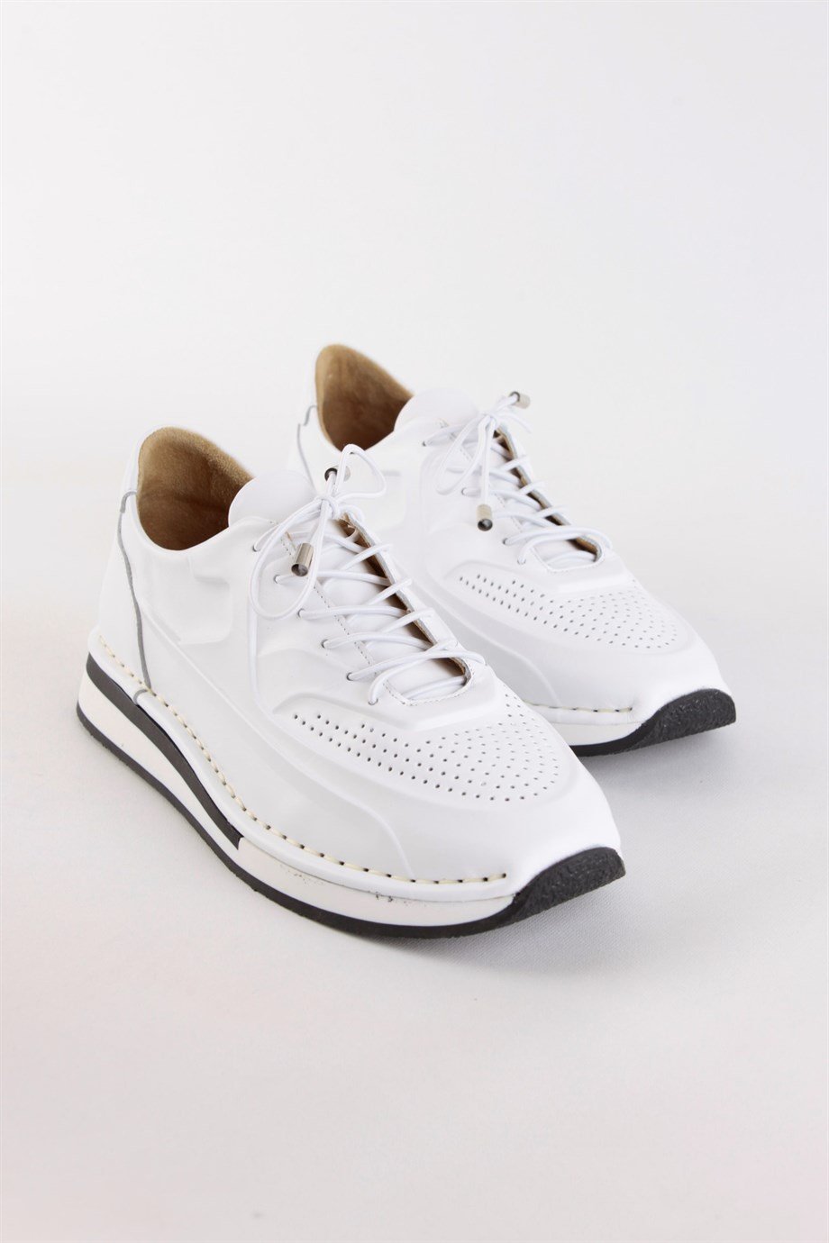 Patrice Beyaz Hakiki Deri Kadın Sneaker