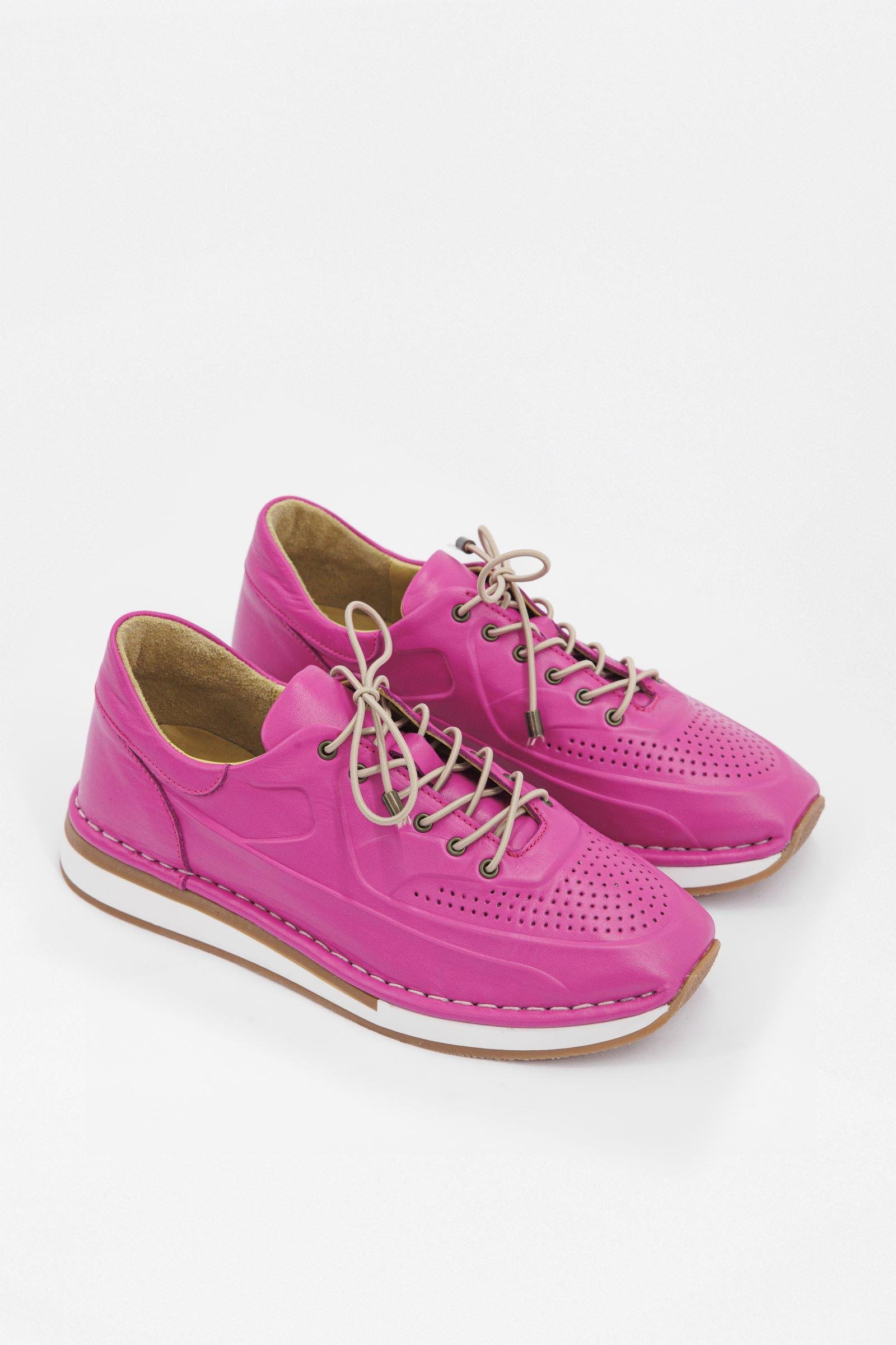 Patrice Pembe Hakiki Deri Kadın Sneaker