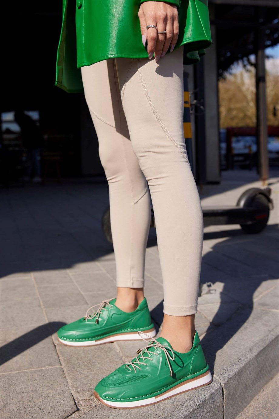 Patrice Green Leather Women's Sneaker