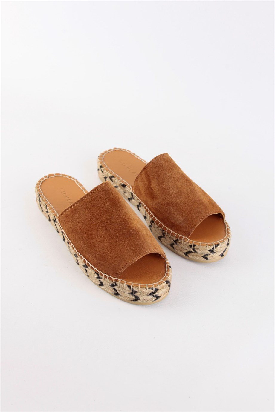 Pera Taba Süet Hakiki Deri Kadın Espadril Terlik