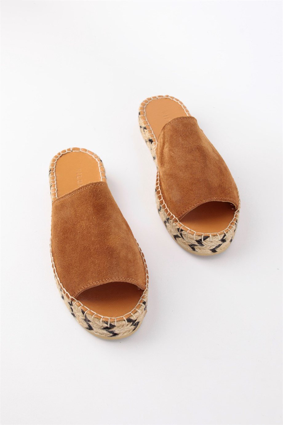 Pera Taba Süet Hakiki Deri Kadın Espadril Terlik