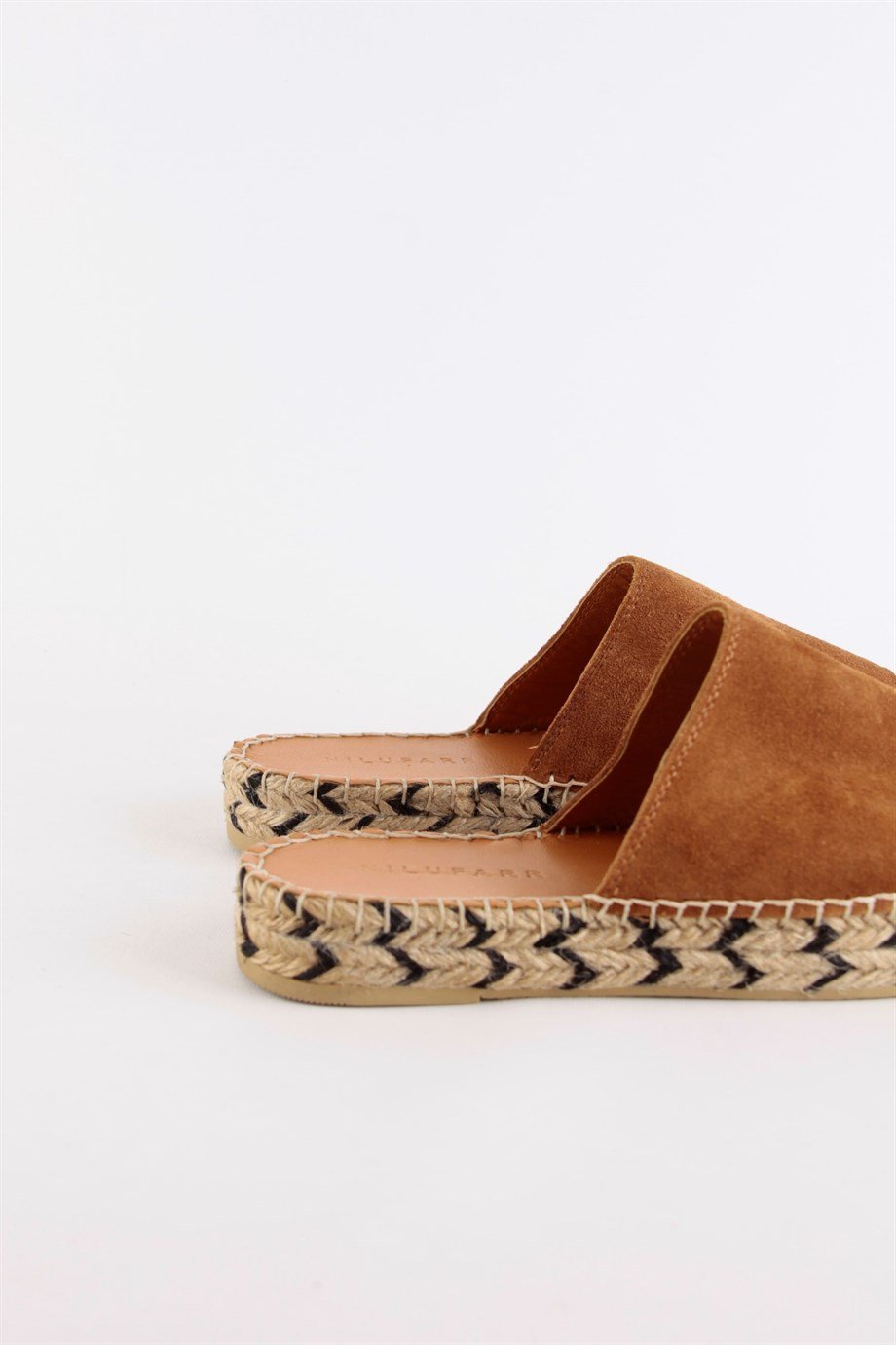 Pera Taba Süet Hakiki Deri Kadın Espadril Terlik