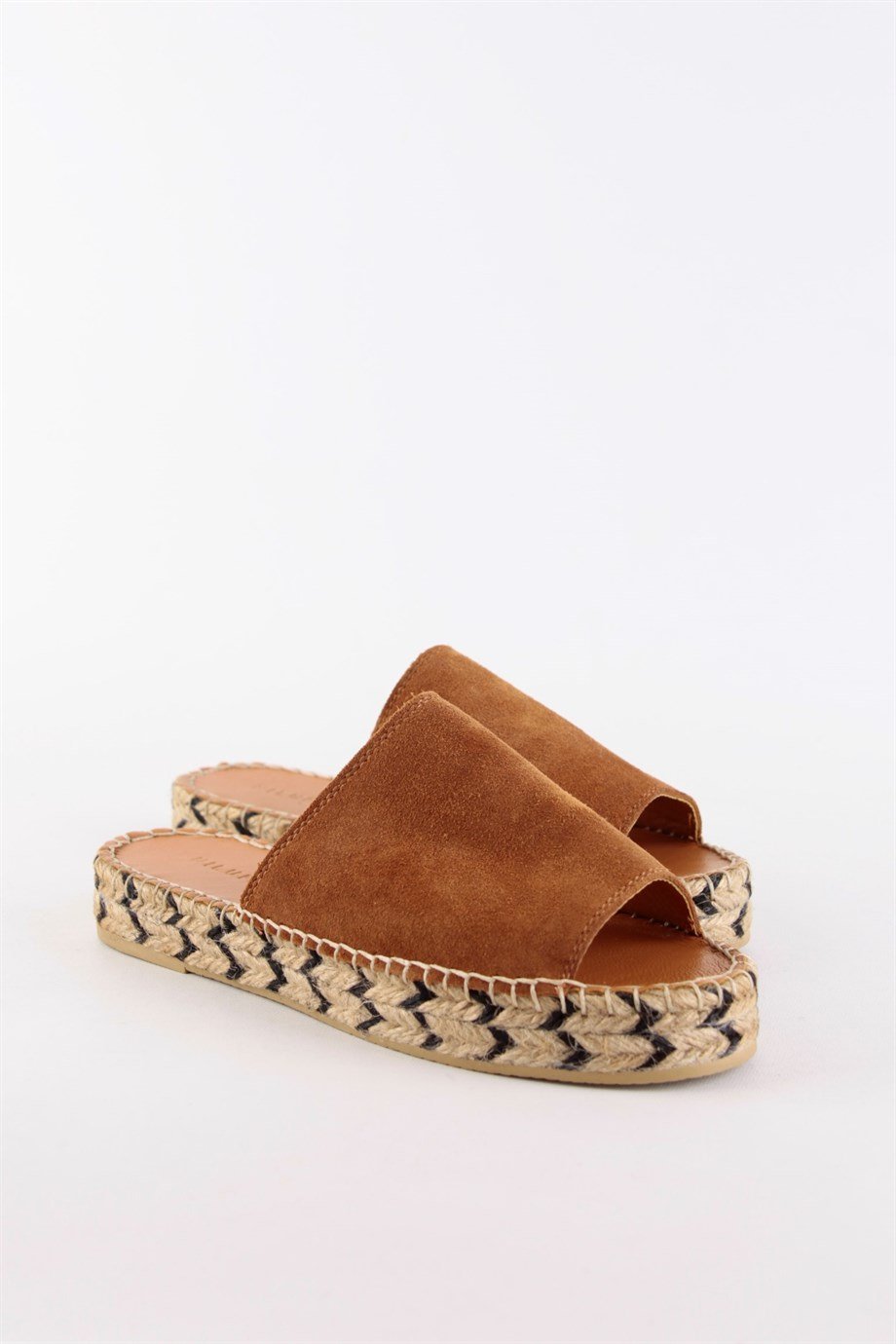 Pera Taba Süet Hakiki Deri Kadın Espadril Terlik