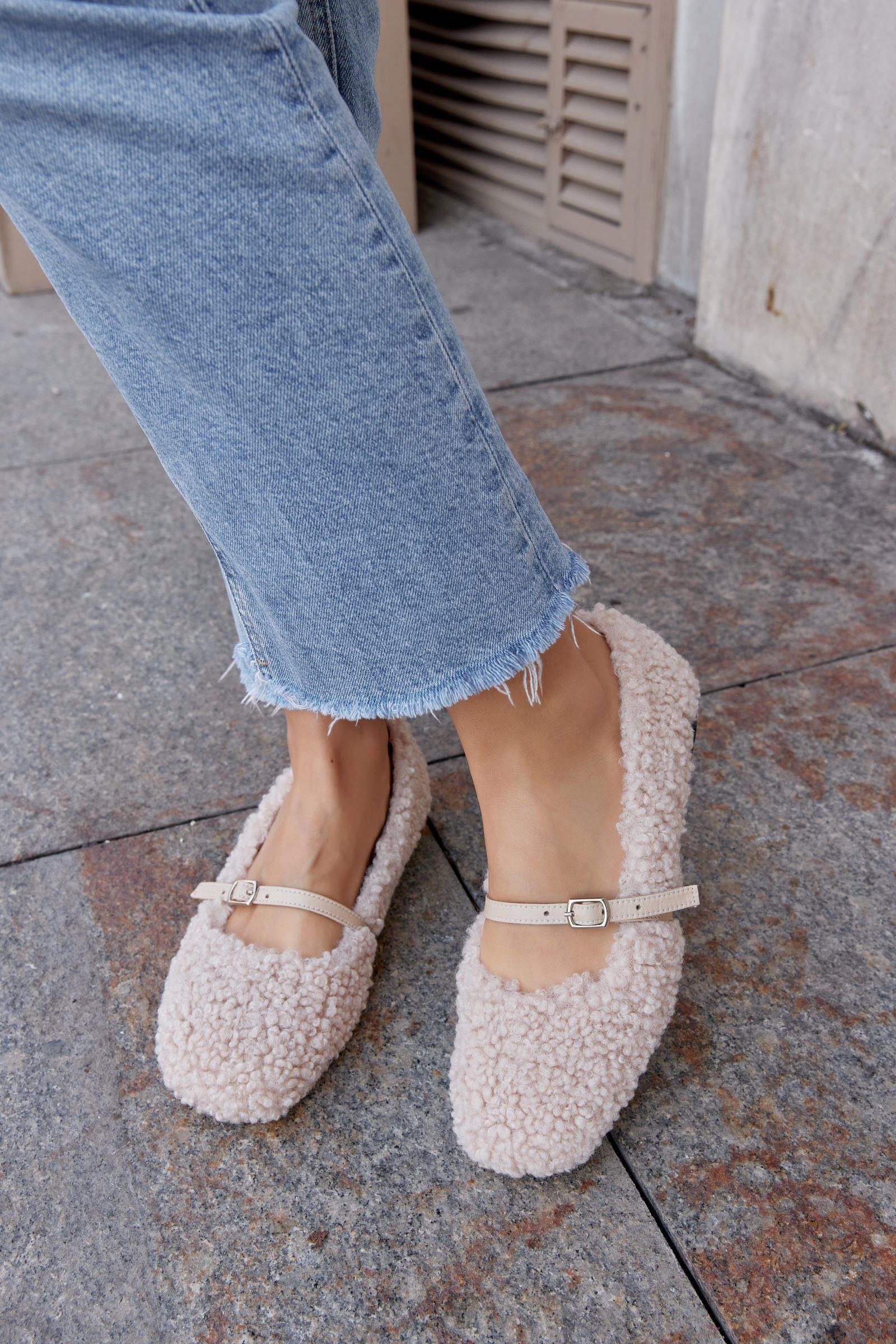 Poffy Bej Hakiki Deri Kadın Babet