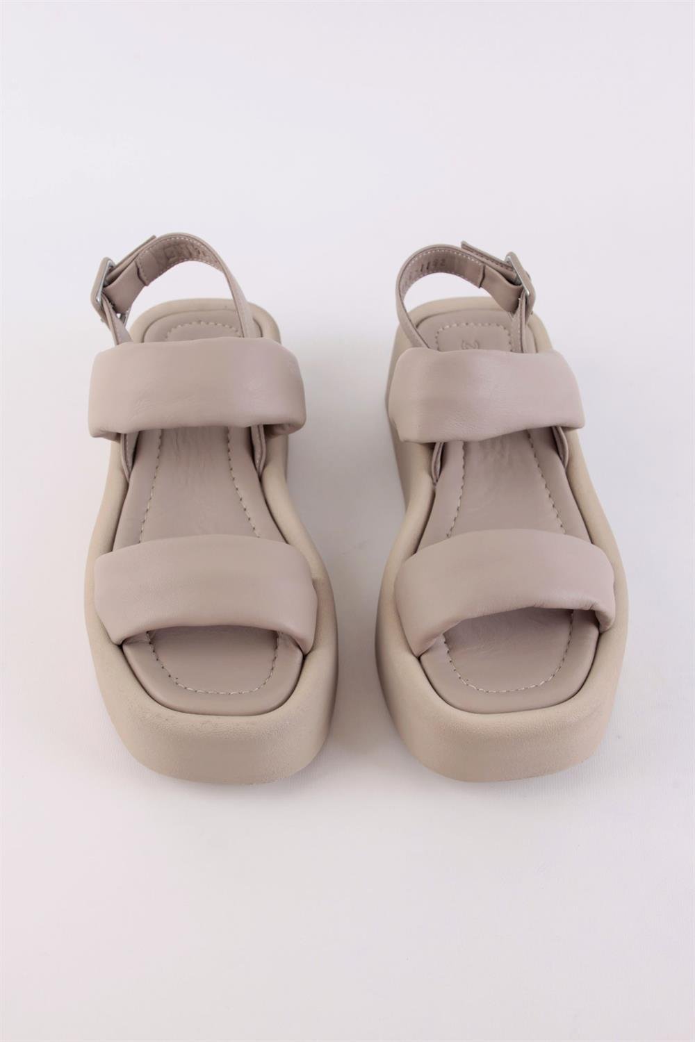 Polina Vizon Hakiki Deri Kalın Tabanlı Kadın Sandalet