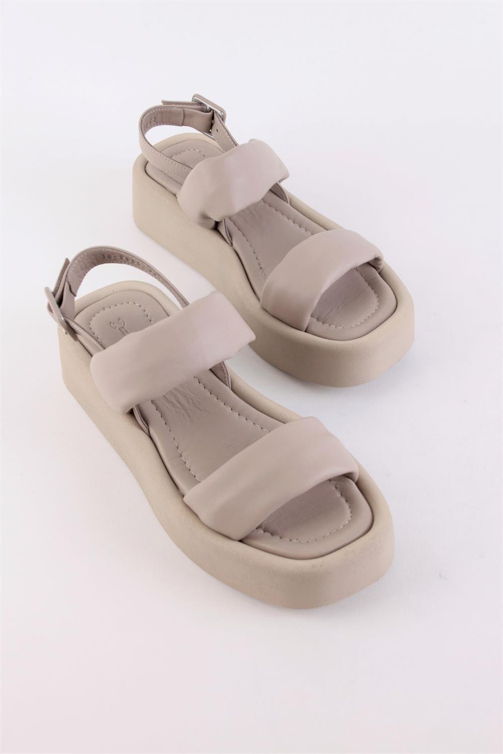 Polina Vizon Hakiki Deri Kalın Tabanlı Kadın Sandalet