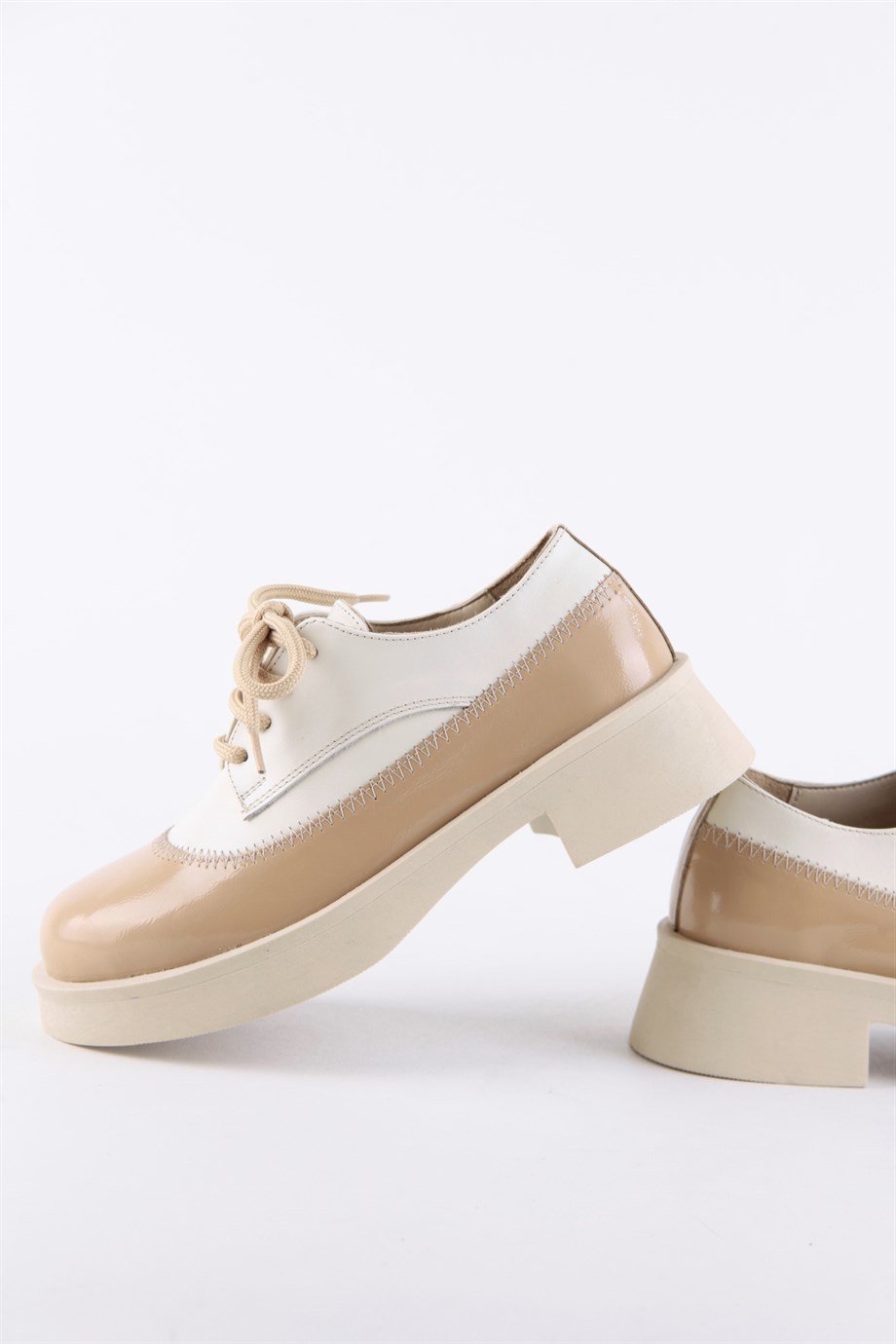 Rachel Bej Rugan Hakiki Deri Casual Kadın Ayakkabı