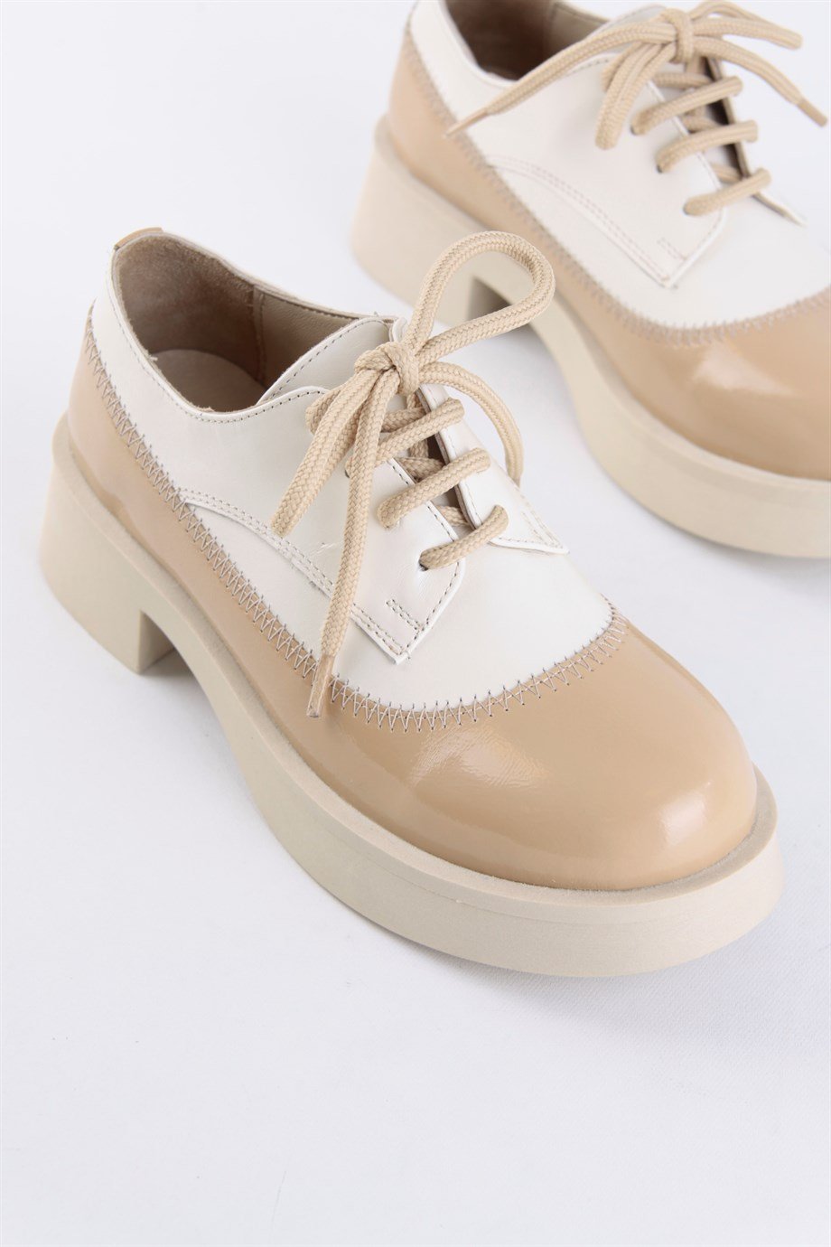 Rachel Bej Rugan Hakiki Deri Casual Kadın Ayakkabı