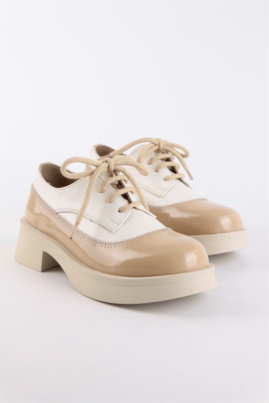 Rachel Bej Rugan Hakiki Deri Casual Kadın Ayakkabı