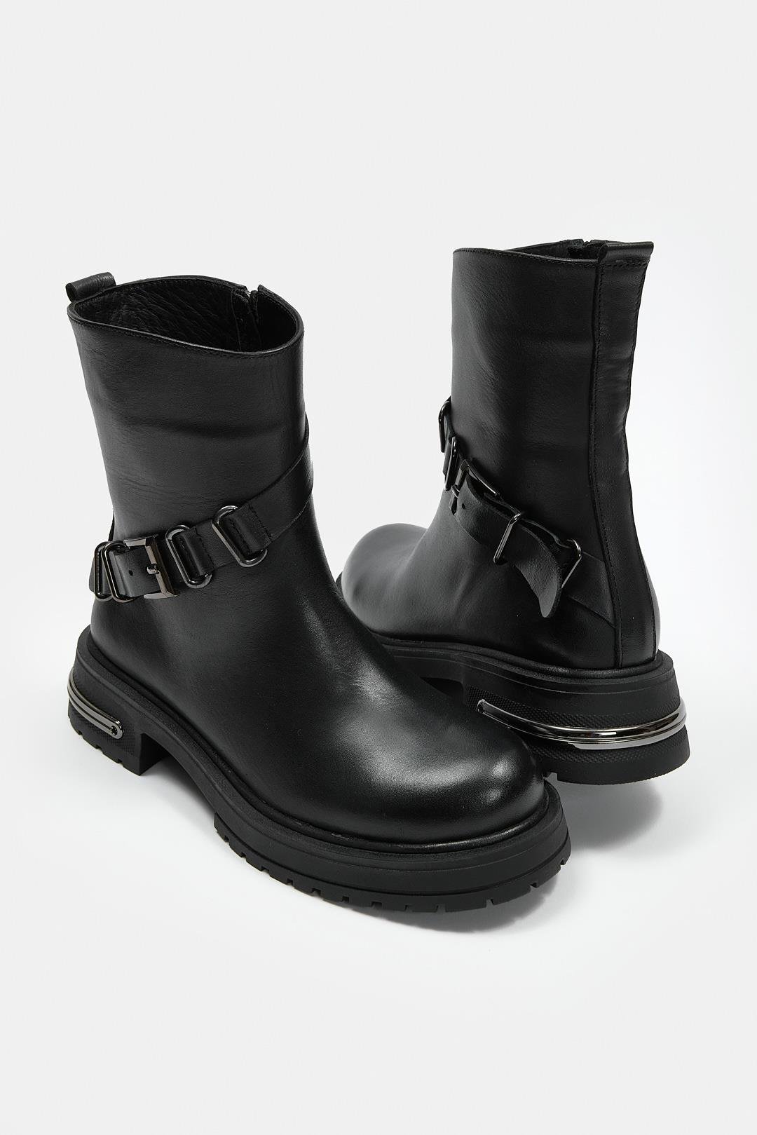 Raina Siyah Hakiki Deri Kadın Bot