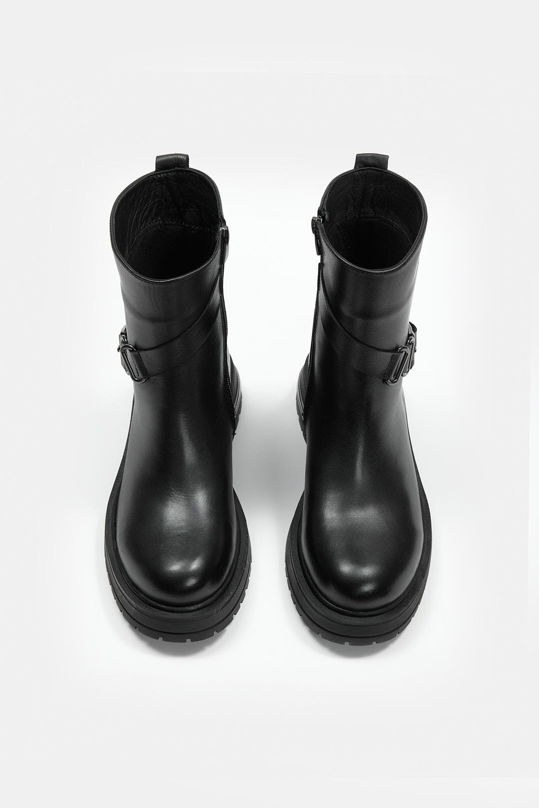 Raina Siyah Hakiki Deri Kadın Bot