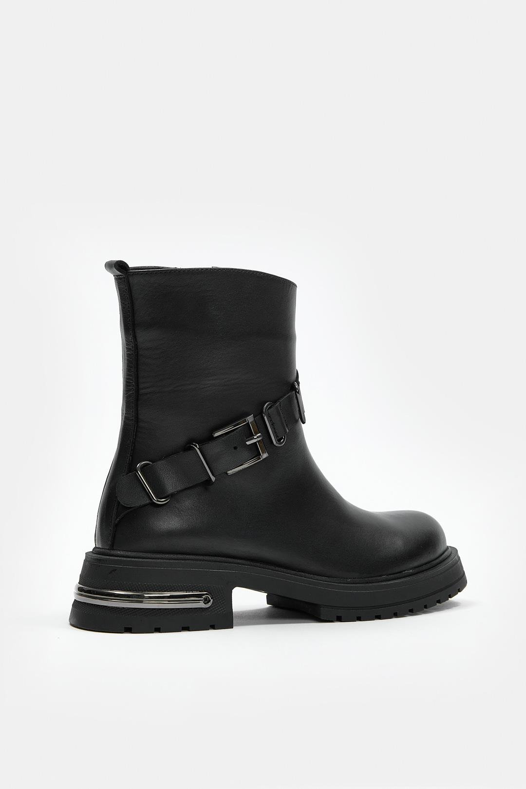 Raina Siyah Hakiki Deri Kadın Bot