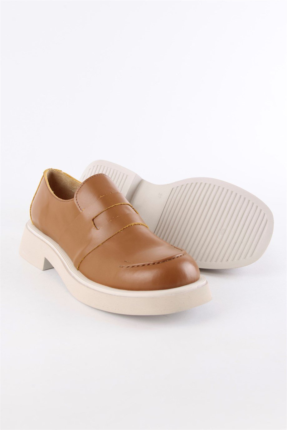 Retro Taba Hakiki Deri Kadın Casual Ayakkabı