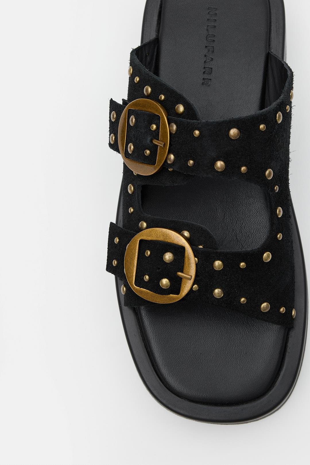 Ricci Черные Натуральные Замшевые Женские Тапочки 