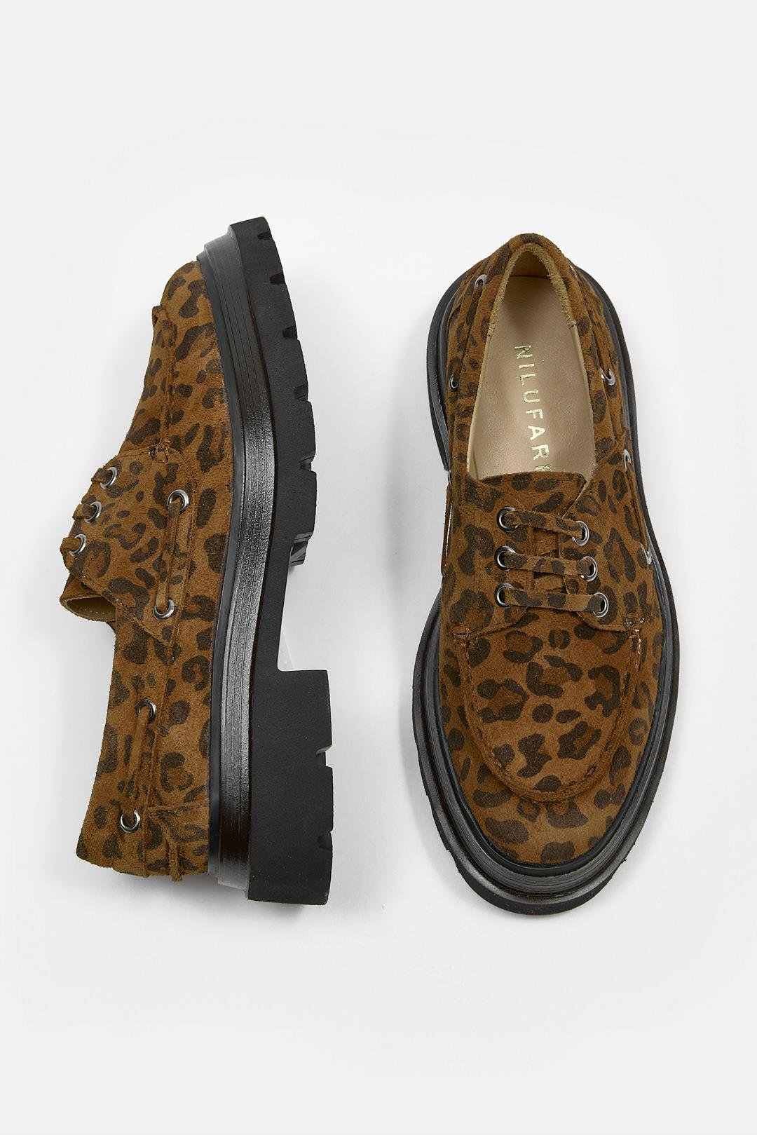 Rinda Leopar Süet Hakiki Deri Kadın Loafer
