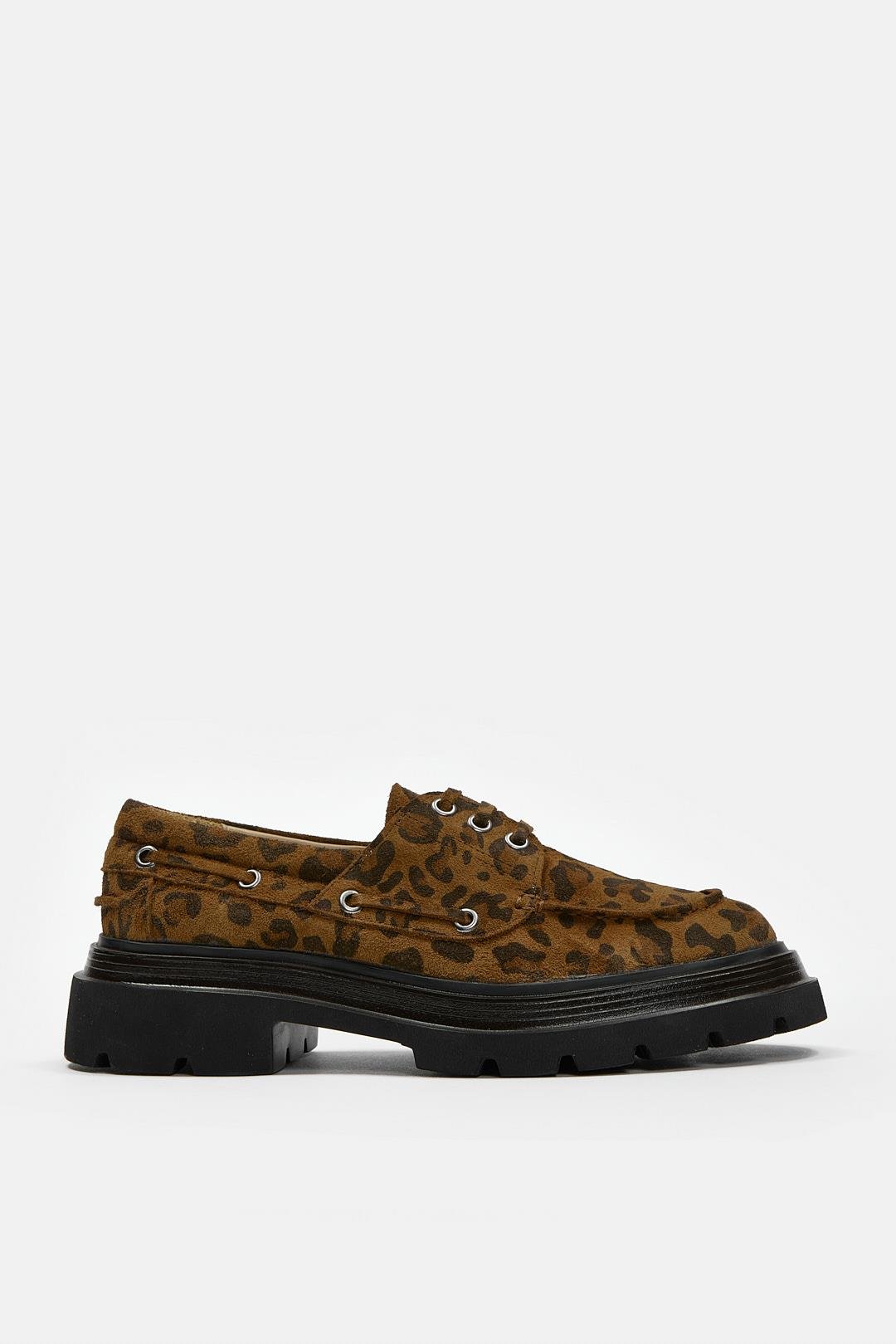 Rinda Leopar Süet Hakiki Deri Kadın Loafer