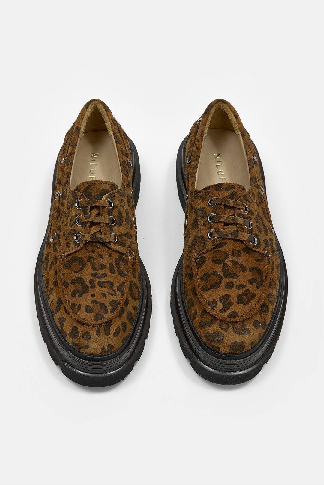 Rinda Leopar Süet Hakiki Deri Kadın Loafer